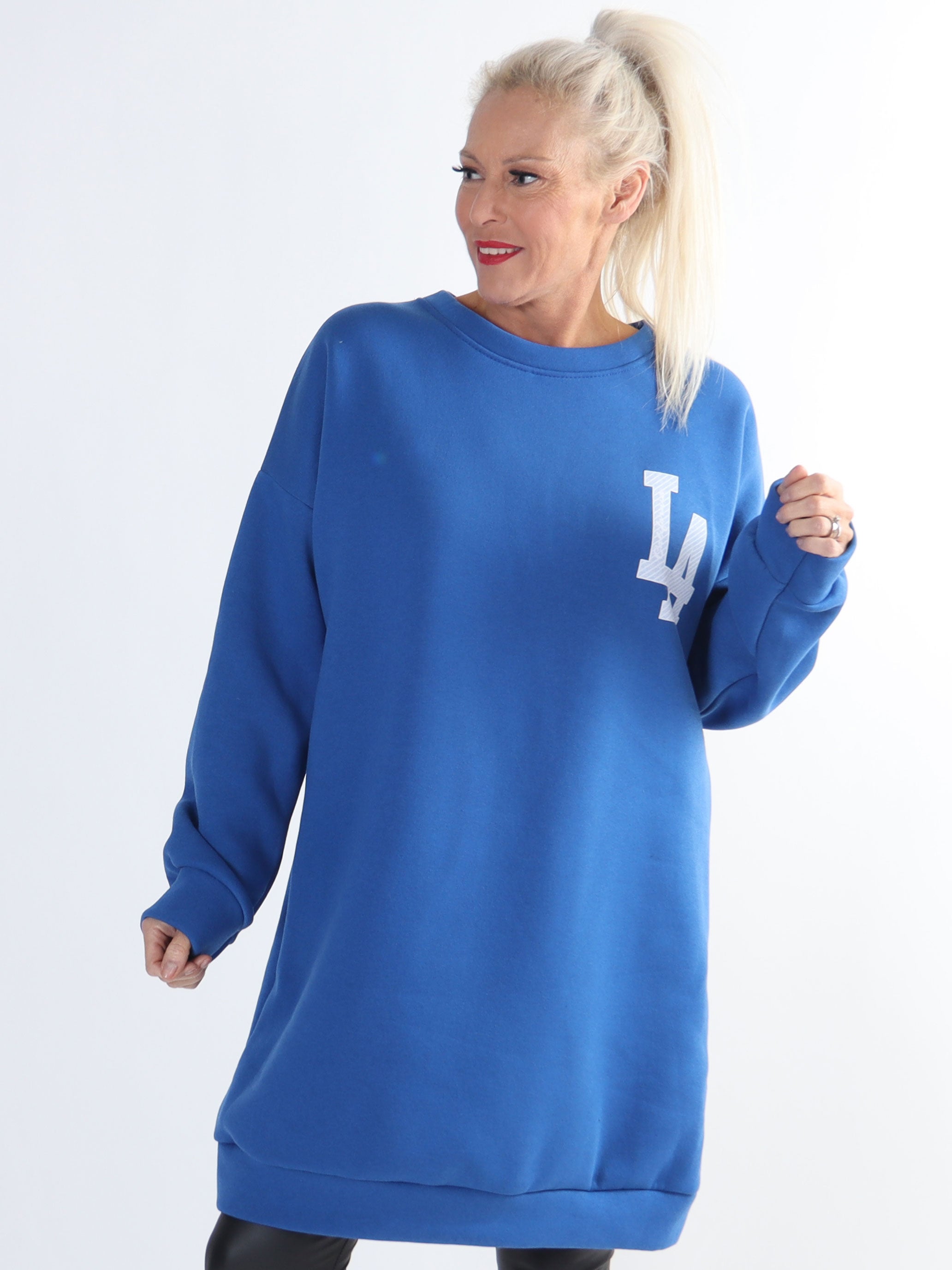 Maida - Lång sweatshirt med LA-tryck fram och bak